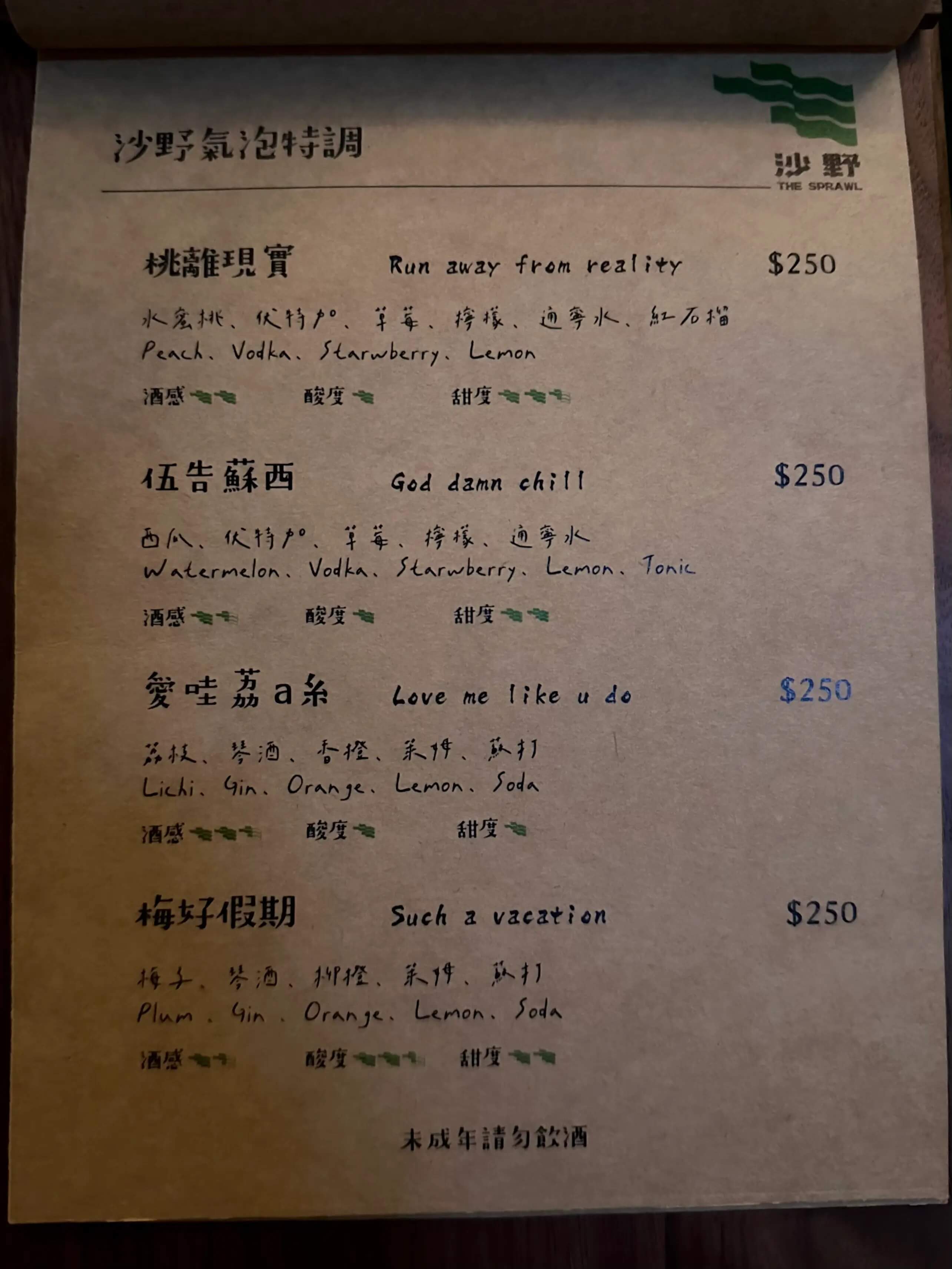 shaye sprawl tainan menu1